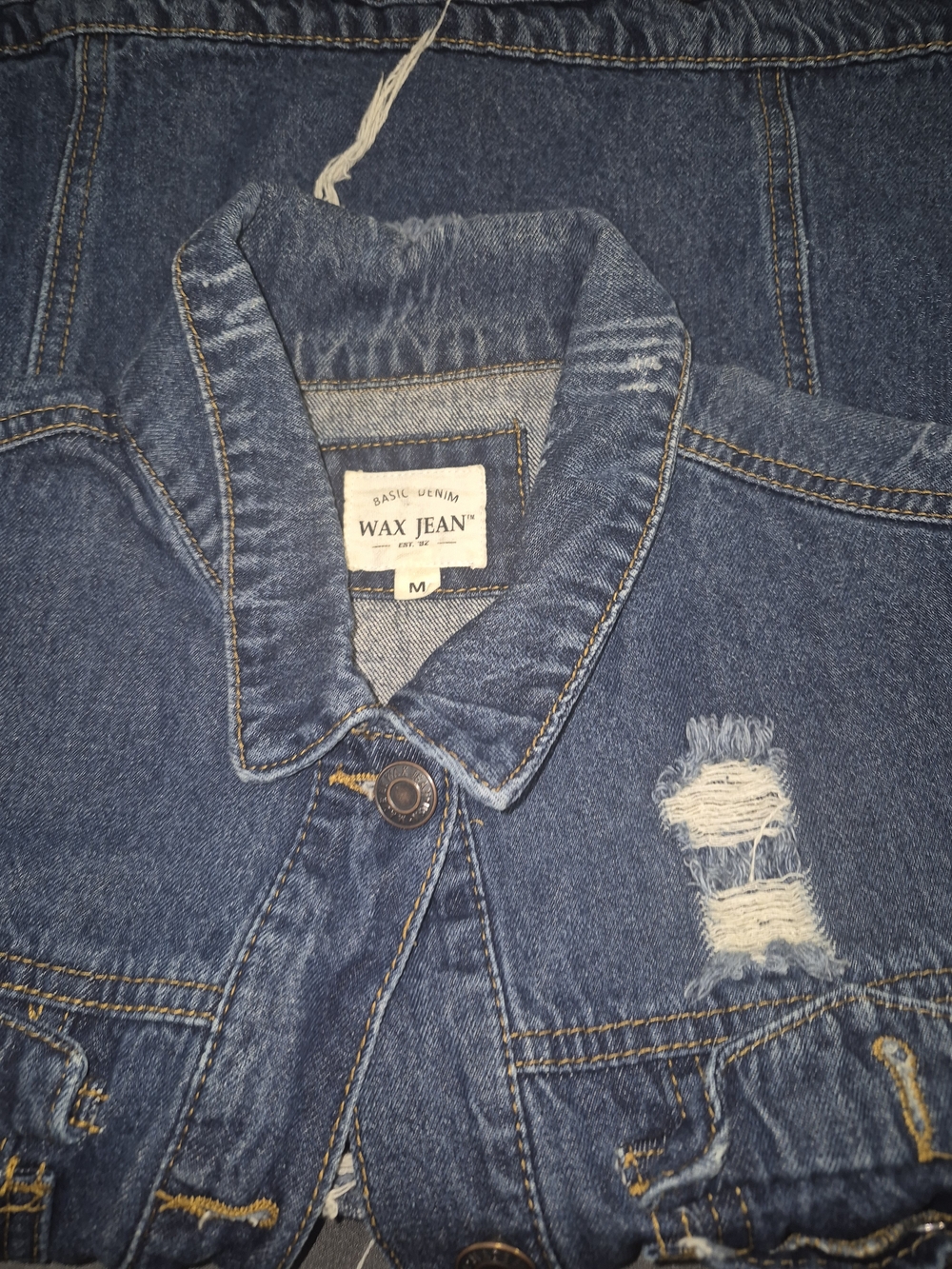 Wax Jean Blue Distressed Denim Jacket